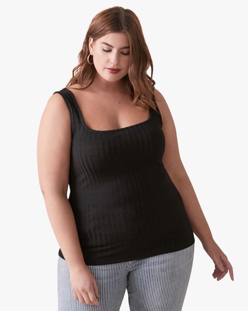 Front of plus size Zina Fitted Squareneck Top by Love & Legend | Dia&Co | dia_product_style_image_id:130743